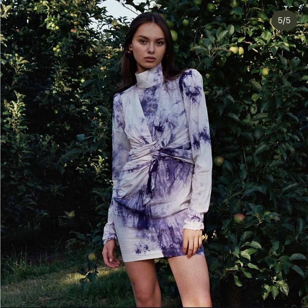 Jessica Mercedez Veclaim Purple Tie-Dye Dress
